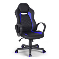 Sedia poltrona gaming ergonomica similpelle nero blu Portimao Sky