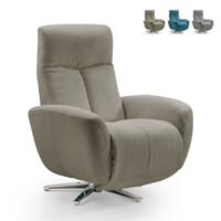 Poltrona relax moderna reclinabile design girevole poggiapiedi Marianna |  Colore: Beige