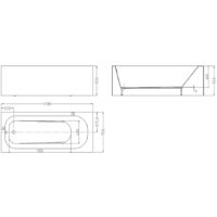 Vasca da Bagno da Incasso in Resina Acrilica con Pannelli in Fiberglass Design Ozone | Lato Incasso: Sinistra