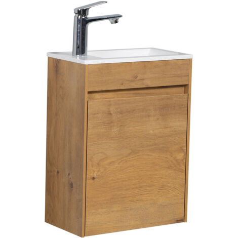 WC Badmöbel Sinta 40x22 cm Eiche - Schrank Waschbecken Badezimme
