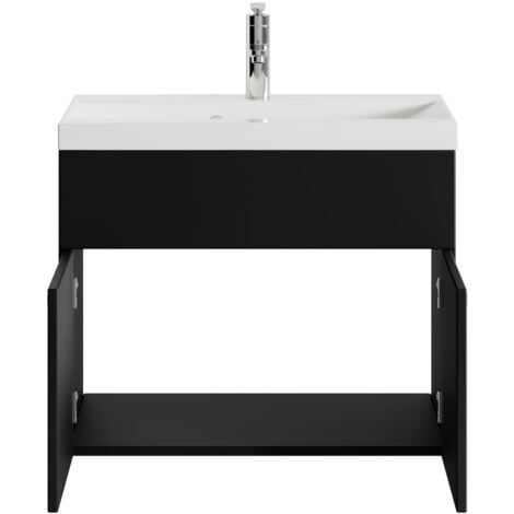 Badezimmer Badmöbel-Set Montreal 01 60cm Waschbecken Hochglanz S