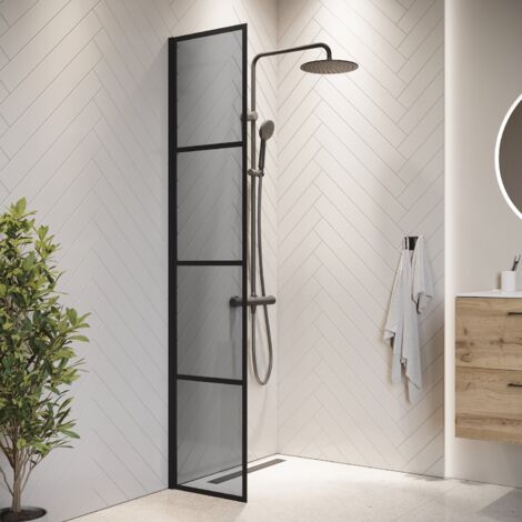 Duschwand Essos 40 x 200cm - Grauglass - Glas Duschabtrennung Sc