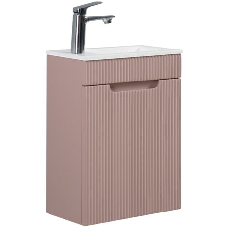 Badezimmer Badmöbel-Set Thermis 40 cm – Matt Rose – Badezimmermö