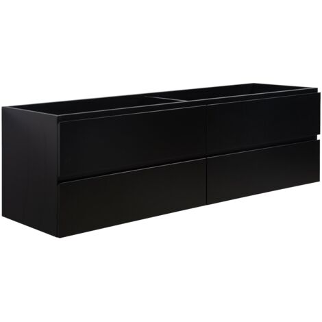 Waschbeckenunterschrank Angela 160cm - Mat Schwarz - Unterschran