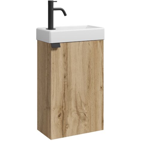 WC Badmöbel Apollo 40x22 cm Eiche hell - Schrank Waschbecken Bad