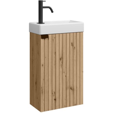 WC Badmöbel Bosco 40x22 cm Eiche - Schrank Waschbecken Badezimme
