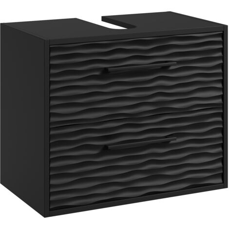 Badezimmer Badmöbel Etna - Schwarz mat - Unterschrank Badmöbelse