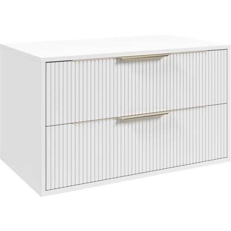 Waschtischunterschrank Rimini 80 cm - Matt weiß - Unterschrank m