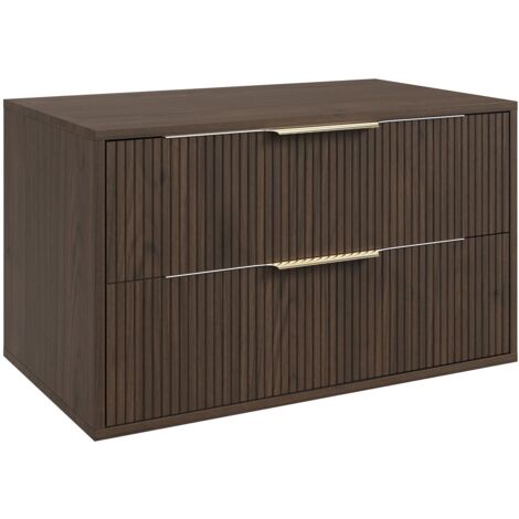 Waschtischunterschrank Rimini 80 cm - Walnuss Braun - Badezimmer