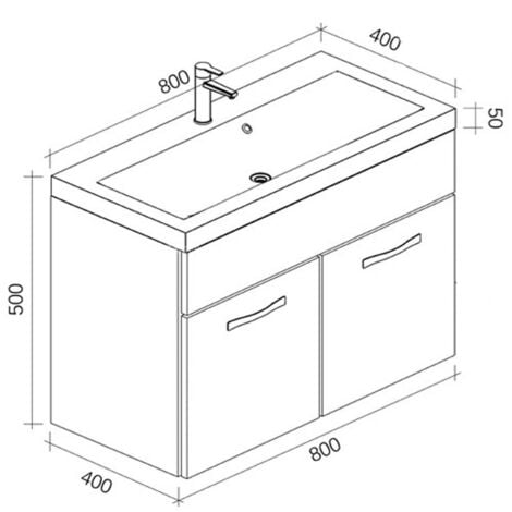 Badezimmer Badmöbel-Set Paso 01 80cm Waschbecken Braun Eiche - U