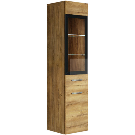 Badezimmer Schrank Rio 131 cm Braun Eiche – Regal Schrank Hochsc