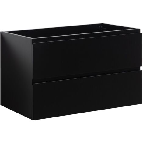 Waschbeckenunterschrank Angela 80cm - Mat Schwarz - Unterschrank