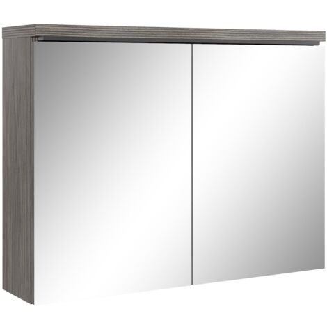 Spiegelschrank Paso 80cm Eiche Grau - Schrank Spiegelschrank Spi