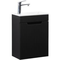 Badezimmer Badmöbel-Set Thermis 40 cm – Matt Schwarz – Badezimme