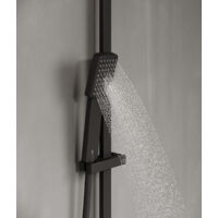 Duschset Levu Duschsystem Duscharmatur mat Schwarz Regendusche komplettset Duschsäule Thermostat