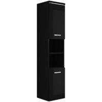 Badezimmer Schrank Paso 160cm Hochglanz Schwarz Fronten – Regal