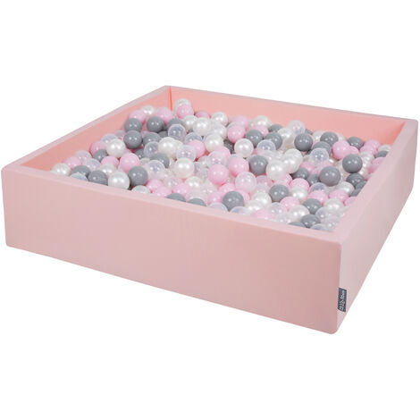 Piscina di palline grigio chiaro 300 Rosa Chiaro/Bianco Perla/Grigio