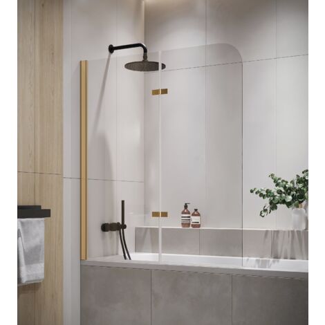 Badplaats – Paroi de baignoire Austin 100 x 140 cm – Verre de sécurité 5 mm – Profil pivotant 7,5 cm – Traitement anti-calcaire