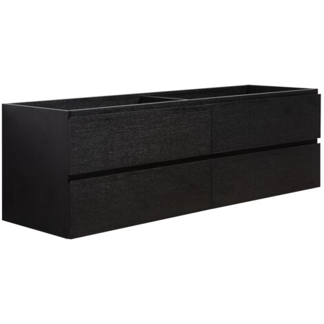 Meuble sous lavabo Angela 160cm - Badplaats - noir bois – Armoir