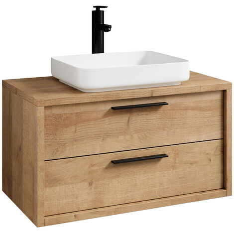 Meuble de salle de bain Indiana 90 cm - Badplaats - Chene - Meuble avec lavabo (1/4)