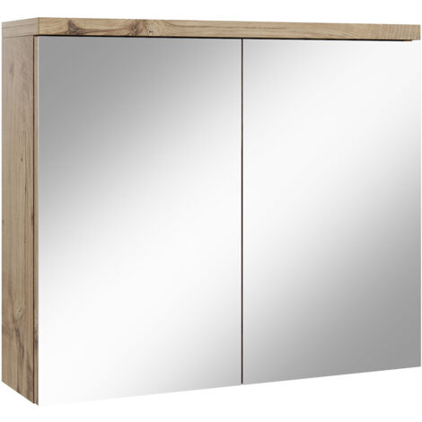 Armoire de toilette Toledo 80 x 60 cm - Badplaats - Chene châtai