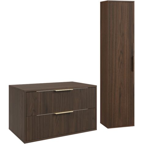 Badplaats Meuble sous-vasque Rimini 80 cm - Noyer brun - Meuble (1/5)