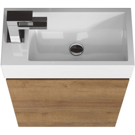 Meuble Lave-mains Angela 40 x 22 cm Chene - Armoire de rangement