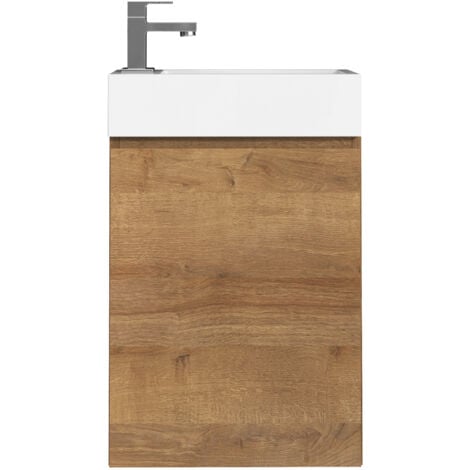 Meuble Lave-mains Angela 40 x 22 cm Chene - Armoire de rangement