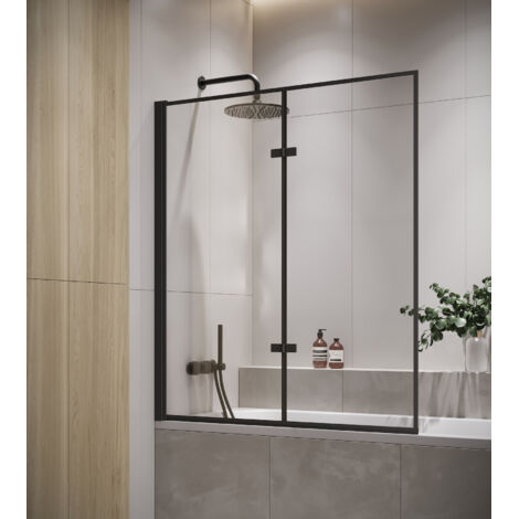 Badplaats – Paroi baignoire Medal 120 x 140 cm – Verre de sécurité traité – Rotatif avec profilés muraux – Accès facile à la baignoire (1/3)