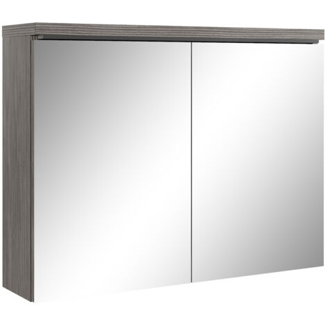 Armoire de toilette Paso 80 x 60 cm - Badplaats - Chene Gris - M