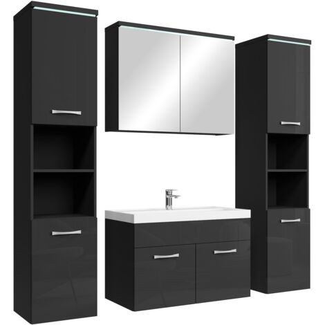Badplaats Set de meuble de salle de bain Paso XL 80 cm - Noir br