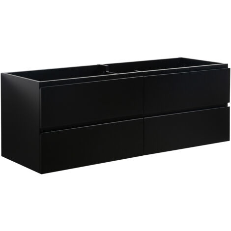 Meuble sous lavabo Angela 140cm - Badplaats - Noir Mat - Armoire