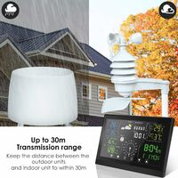 Umidità interna / esterna Barometro Stazione Meteorologica con ampio Schermo LCD a Colori ecc. Pressione Atmosferica Fase Lunare Allarme Digitale Radiocontrollato di Temperatura 