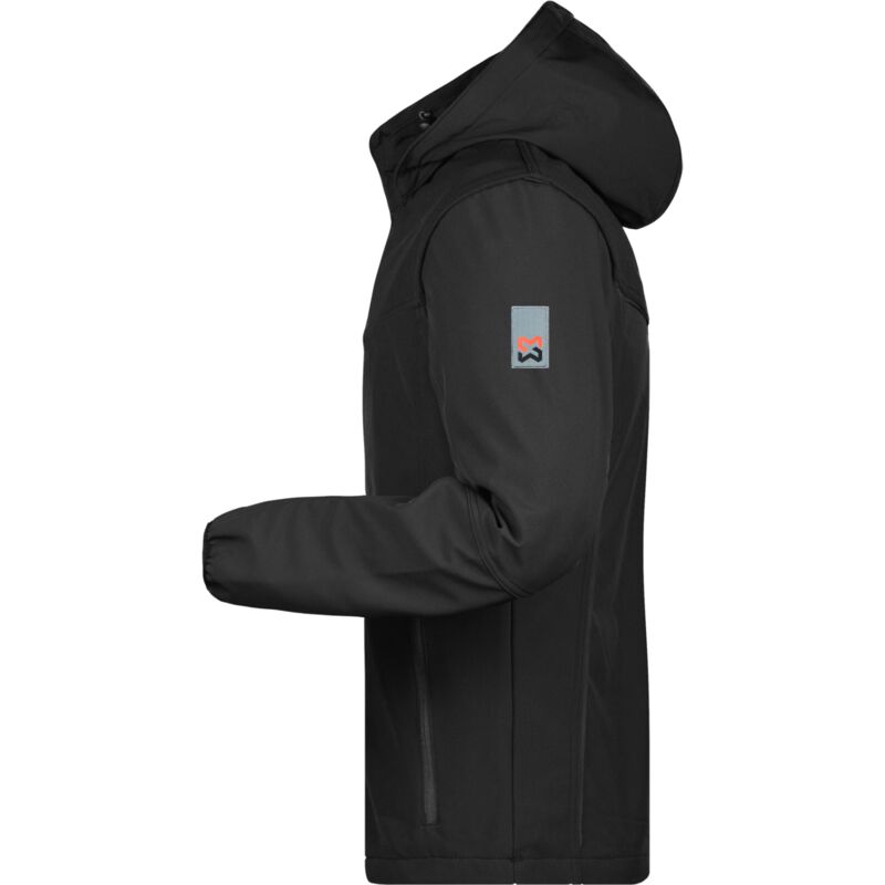 Veste Softshell MFX Pur Reproduit – Homme – Noir/Rouge – Coupe-vent, Thermique, Déperlant