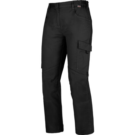 Würth Modyf – Pantalon de travail femme noir 38 – 6 poches dont poche mètre et poche cargo – Conception anti-rayures et coupe ergonomique