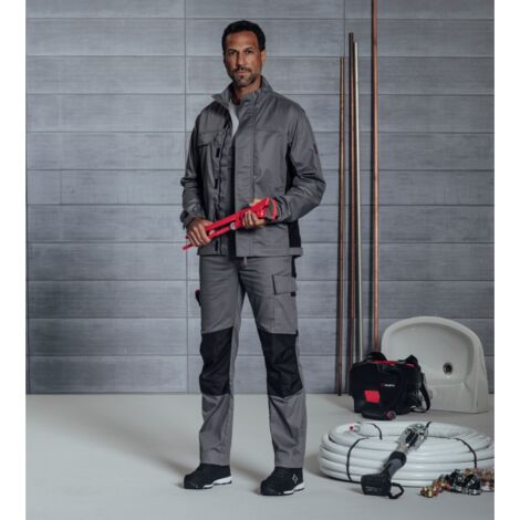 Veste De Travail Würth MODYF En 100% Coton | Grise, Poches Multiples, Col Montant Et Dos Rallongé - 5
