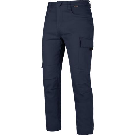 Würth Modyf – Pantalon de travail STAR PC marine L – 6 poches dont poche mètre et poche cargo – Coupe ergonomique genoux – Taille élastiquée (1/5)