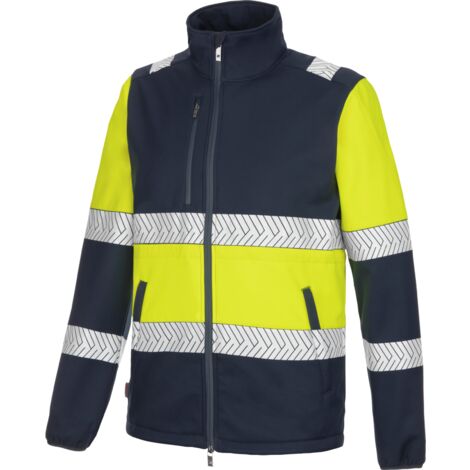 Softshell haute visibilité FLUO ONE jaune/marine 6XL