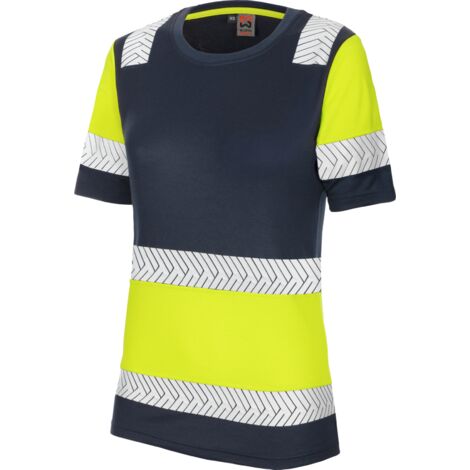 Tee-shirt femme haute visibilité FLUO ONE jaune/marine 3XL