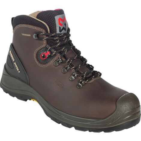 Würth Modyf – Chaussures de sécurité montantes S3 HRO – Semelle Vibram antidérapante SRC – Coque composite – Tige cuir pleine fleur – Pointure 42 (1/7)