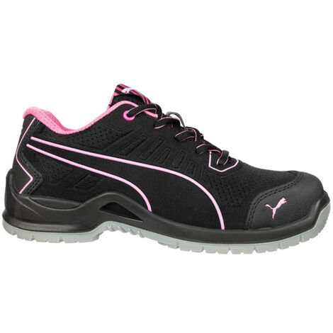 Puma – Baskets de sécurité femme S1P – Tige microfibre mesh – Embout acier large – Semelle anti-perforation FAP – Pointure 40 – Noir