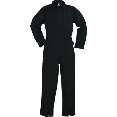 Würth Modyf – Combinaison de travail double zip noire S – Col officier – Taille élastiquée – Multiples poches dont poche mètre