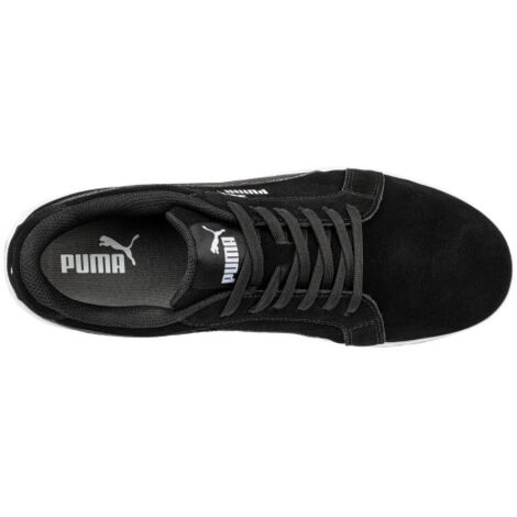 Chaussures de sécurité Puma Iconic Suede S1PL noires 40 – Coque en fibre de verre – Semelle anti-perforation FAP – Doublure respirante