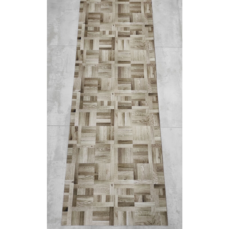 Alfombra De Pasillo poliester baño pvc antideslizante y aislante diseño suelo madera trenzada 57x100cm comercial candela felpudos