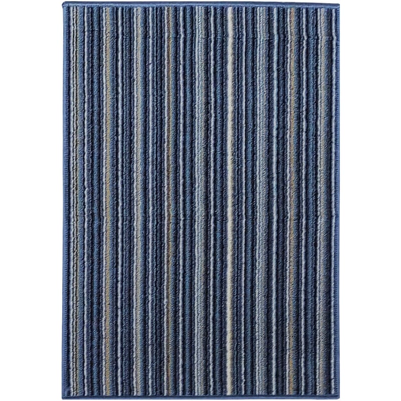 Alfombra De Cocina De Textil Resistente, Lavable Baño PVC Antideslizante Y Aislante Diseño Clasico Color (Azul, 33_X_58_Cm)