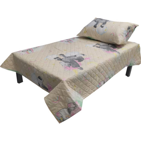 Colchas De Cama Cama 105CM 100% Poliéster Colcha Bouti 200X260CM Almohada 57X75CM Unicornios