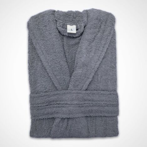 Albornoz de Algodón 450g Unisex para Baño – Suave, Absorbente y Cálido, Color ANTRACITA, Talla XXL, con Cinturón y Bolsillos