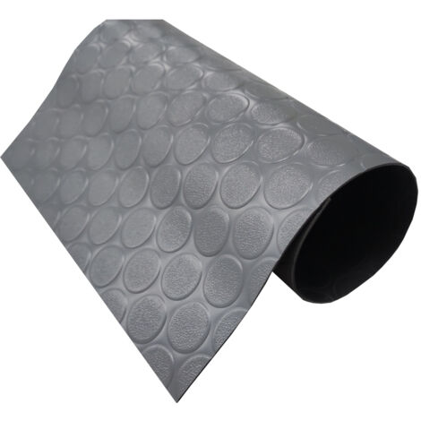 Suelo Goma Composición 100% Caucho Suelo Caucho Suelo PVC Suelo Protector Diseño Botones Gris Grosor 1MM Medida 100X500CM