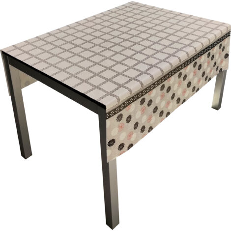 Mantel Composicion PVC Base Poliester Antimanchas Flores Cuadros 140X160 CM