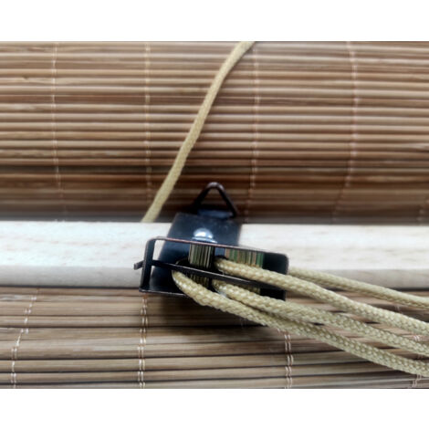 Estor Enrollable 90X200CM Compuesto 100% Caña De Bambú Reforzado Cortina Para Ventana o Puerta Persiana Madera Marron